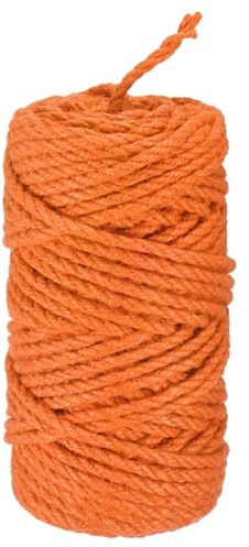 M METERXITY 1-Pack Garden Jute Twine String 4.5mm x 164ft/50m, Orange | Garden Twine Balls for Crafts, Gift Wrapping, Gardening Plants, Durable Plant Ties Thick Rope