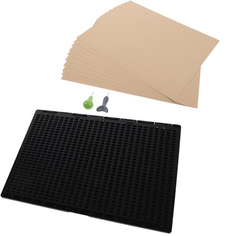 DECOMELODY Kit Lavagna Braille in Plastica Portatile 27 Righe 30 Celle con Penna Stilo per Scrittura Tattile Ausilio per Apprendimento Braille per Non Vedenti Adulti e Uso Scolastico