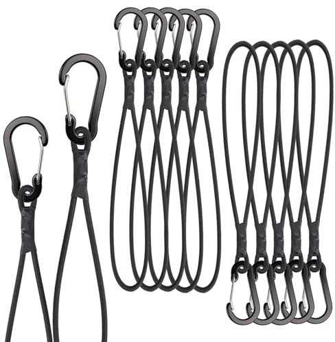 XHTXHT 10 Stück Spanngummi mit Karabiner Haken,25cm Vielseitiger Expander mit Haken,Gummispanner mit Haken,4mm Gummiseile für Sonnensegel,Tarps,Gewebeplane,Fahrrad,Camping,Ladungssicherung
