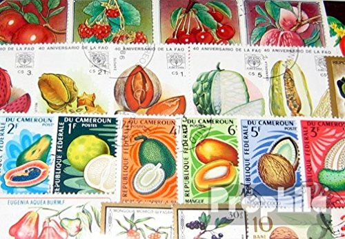 Prophila Collection Motives 100 Various Fruits Stamps (Stamps for Collectors) Plants/Mushrooms
