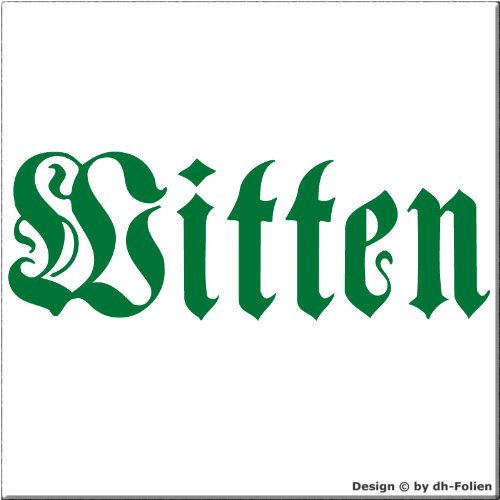 cartattoo4you AK-01667 | Witten - Fraktur altdeutsche Schrift | K-Serie | 17 x 5 cm| Farbe grün glänzend|in 23 Farben erhältlich Heckscheibe Auto Aufkleber Car Sticker Tuning Spruch Fun