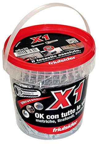 200 TASSELLI UNIVERSALI FRIULSIDER X1 IN NYLON 6X30 mm CON VITE E CON SECCHIELLO