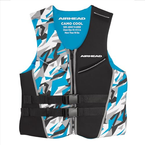 Airhead Men's US Coast Guard Approved CAMO COOL Kwik-Dry Neolite Flex Life Jacket