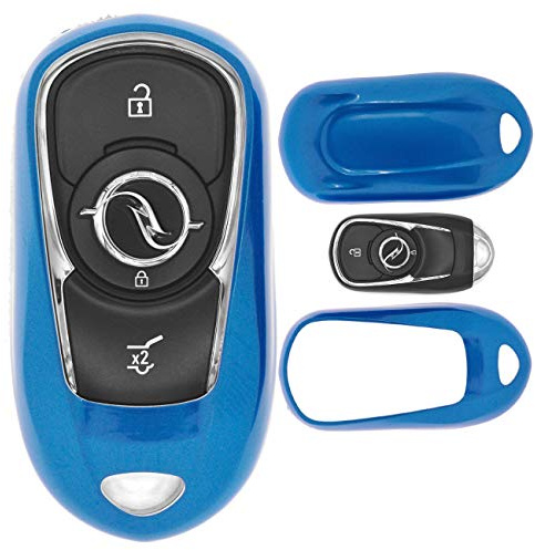 Keyless Auto Schlüssel Cover Hülle Smartkey Hartschale Blau Kompatibel mit Opel Astra K Corsa E Zafira Insignia B