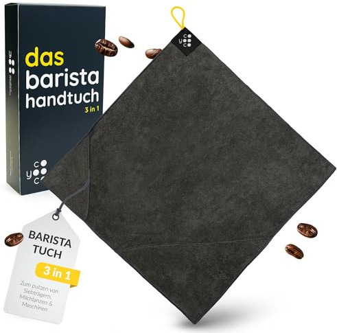 Coyooco Professionelles Barista Tuch 3 in 1 – für alle Reinigungsschritte an der Siebträgermaschine – handgenäht in Deutschland – hitzebeständiger Barista Lappen – Barista Zubehör