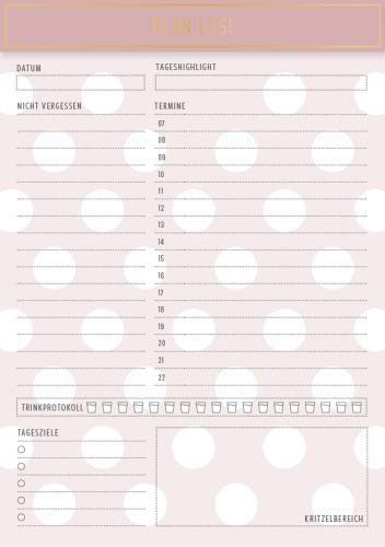 Grafik Werkstatt Tages-To-Do-Block mit Goldveredelung | 50 Blatt | Plan los!