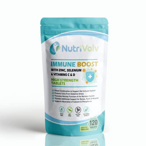 Immune Boost - Full of Vitamin C, D3, Zinc, and Selenium High Strength Healthcare Pills for Men and Women -120 Tablets