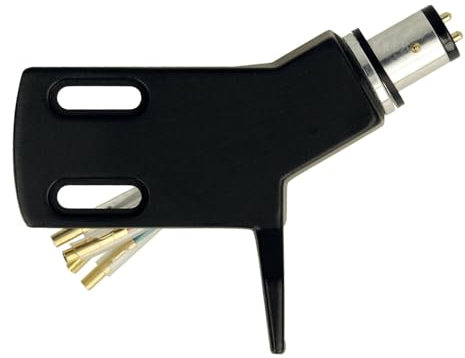 THAKKER CHS-13 - abgewinkeltes Headshell aus leichtem Aluminium - schwarz | SME Anschluss | für gerade Tonarme | inkl. Headshell-Kabel