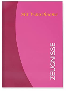 Zeugnismappe mit Gravur / A4 / wattiertes Cover / mit 12 Hüllen / Farbe: pink