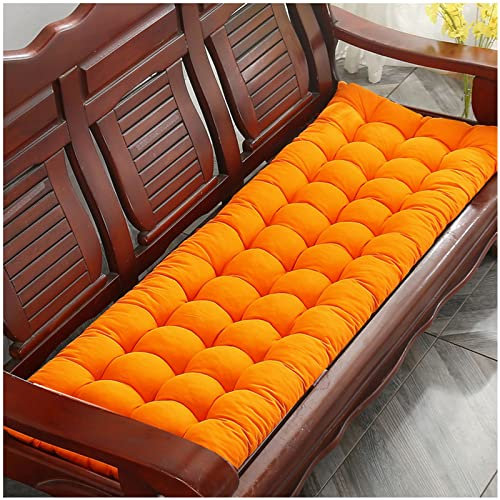 ZTGL Bankauflage 2 oder 3 Personen, Sitzkissen für Gartenbank, Polster Auflage Outdoor - Bankpolster Auflage für Sitzbank & Hollywoodschaukel, Verschiedene Größen,Orange,55x200cm(22x79inch)