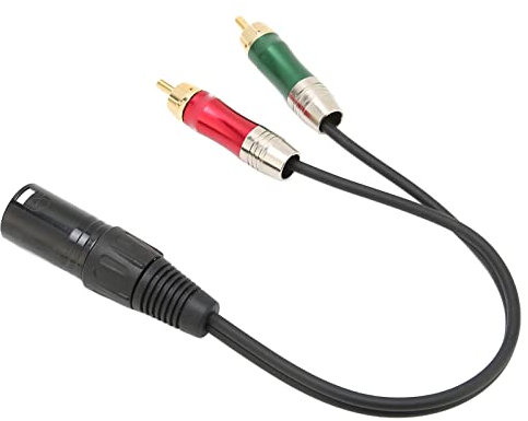 auf-XLR-Kabel, XLR-auf-DC-3,5-mm-Doppel-Cinch-Kabel, XLR-Stecker auf 2 -Stecker HiFi-Audiokabel, Verlustfreies Universal-Mikrofon-Splitterkabel für DVD-VCD (Kalong Gong/2RCA 1m)