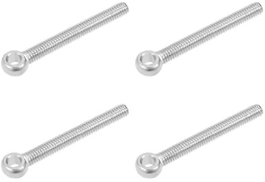METALLIXITY Hombro Columpio Perno de elevación (M6x50 mm) 4 Uds, 304 Acero Inoxidable Ojo Pernos - para Hogar Renovación, Tubería Compuerta Válvulas Sujetadores, Plata