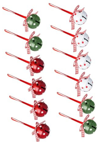 Toyvian Weihnachtsglocken Metall Anhänger Mit Schleife 12 Stück Leuchtend Lackiert Festliche Baum Und Türdeko Langlebig Und Klangvoll