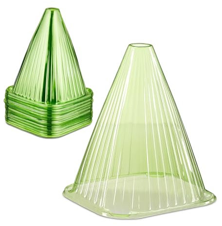 Relaxdays Sombreros para Plantas Set 80, Protección contra Caracoles, 22 x 19 x 19 cm, Campanas Protectoras PVC, Verde