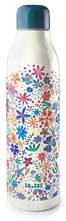 IBILI Botella termo doble pared Loratzen Urdin 500 ml, Acero Inoxidable 18/10, Doble pared, Reutilizable