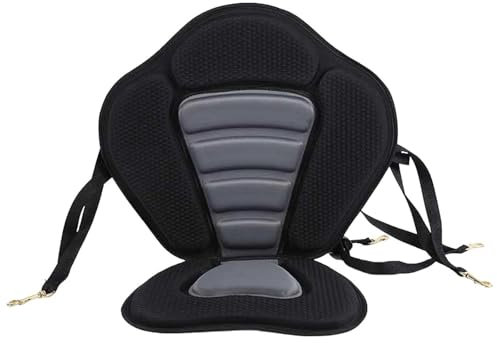 Boot Sitzkissen Kajak Paddle Board Sitz Verstellbarer Stand Up Sitz mit hoher Rückenlehne und Aufbewahrungstasche für Schlauchboote Kajakzubehör kajak zubehör(Gray)