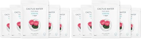 by Amazon Cactus Water, Hydrating Face Sheet Mask, 18ml, 10 Pack