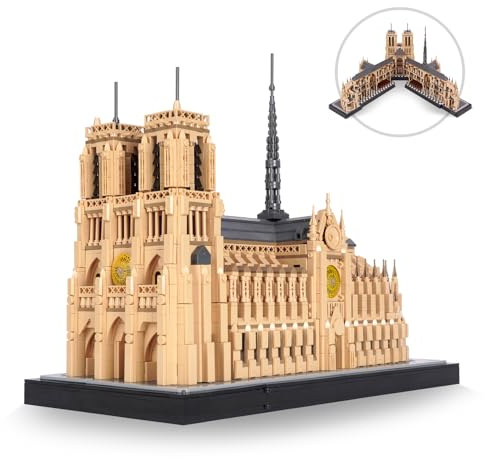 LULUFUN Juego de Bloques de construcción movibles Notre Dame de París, Modelo de Iglesia, Rompecabezas 3D para Adultos, Juguete arquitectónico, 5210 Piezas