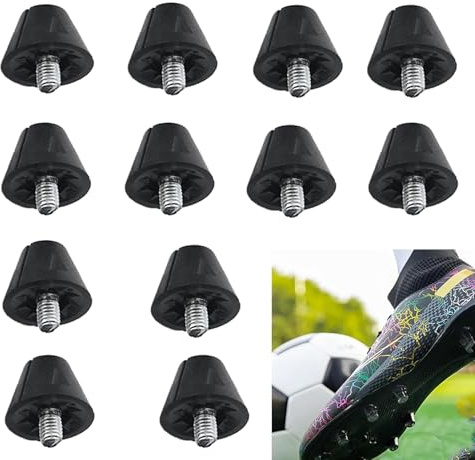 Liseng 12 x Fußballschuh Spikes, 13mm Metall und Kunststoff Fußballstollen, Universal Kompatibel, Einfache