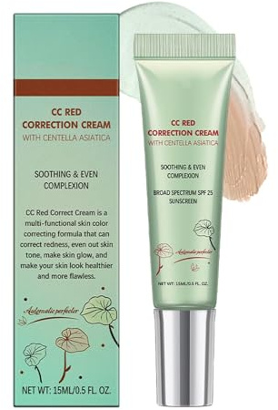 Neamou CC Red Correct Cream, 15ml Unisex Face Moisturizer Skin Repair Cream, Non-Greasy Tinted Moisturiser, Skincare Products For Women Girls