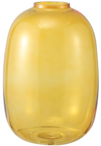KAYLETIN Bernsteinfarbene Vase, große Glasvase für Blumen, hohe Glasvasen für Blumensträuße, große Blumenvasen für Wohnzimmer, Esszimmer, Schlafzimmer, Regal, Hochzeit, Büro, Couchtisch, 25 cm