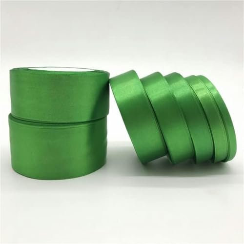 Satinband, 25 Yards/Rolle, 6 mm – 50 mm, Band für Schleife, Weihnachtsfeier-Dekoration, DIY-Geschenkverpackung, Grün, 10 mm