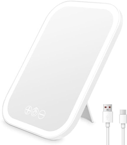 NIKYJM Tageslichtlampe 10000 Lux, Lichttherapielampe mit 3 Farbtemperaturen, 10 Helligkeitsstufen und 6 Timer, UV-freie LED Lichttherapielampe Tageslicht, Touch-Control Sonnenlicht Lampe