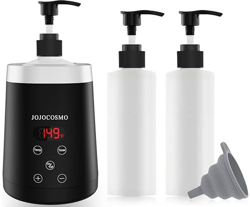 JOJOCOSMO öl erwärmer Massage,Massageöl Wärmer mit Zwei Ölflaschenspender, stufenloser Erwärmer von 30 bis 65 °C,Lotion Flaschenwärmer Spenderheizung,for Salon