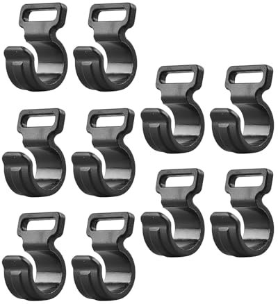 Ksikdeg Zeltabdeckungen, Markisen, Zeltstangenbefestigungen, schwarze C-Klemme für Outdoor-Camping, Zeltstangen-Clip zur Befestigung von Zeltabdeckungen, 10 Stück