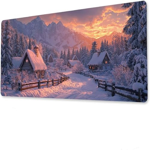 jeihenhg XXL Gaming Mouse Pad 800x400x5mm Blanco, Vade Escritorio Antideslizante, Alfombrilla Ratón Grande, Impermeable Alfombrilla Teclado Bosque, Tapete de Escritorio Uso doméstico Oficina I-3