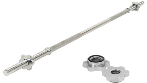 Barbell 4ft with Spinlock Collars – FLG Standard 1 Inch Weightlifting Bar Gym Exercises Biceps & Triceps Training For Men & Women