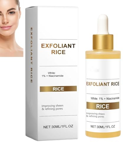 Esfoliante viso al riso bianco e nero, siero peeling al riso bianco e nero, esfoliante delicato per viso e corpo, illuminante, idratante e restringente per i pori (rice*1)