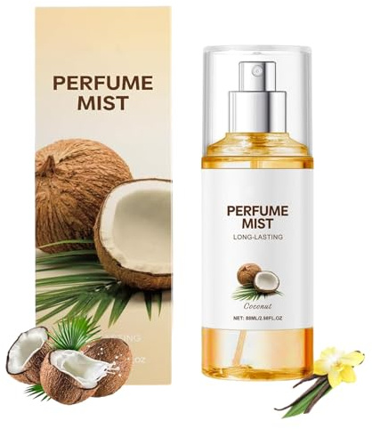 Spray corporel vanille-coco, parfum femme coco, brume corps vanille, parfum peau femme, brume cheveux et corps longue tenue, convient à diverses occasions (1PCS)