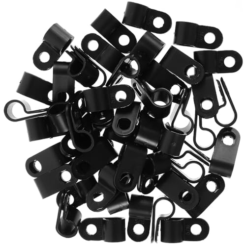 DIKACA 100 pezzi Clip per Gestione Cavi Muro in Nylon R-shape Morsetti Resistenti ad Alta Tensione per Fissaggio e Montaggio Fili LED e Cavi Elettrici per Casa e Esterni