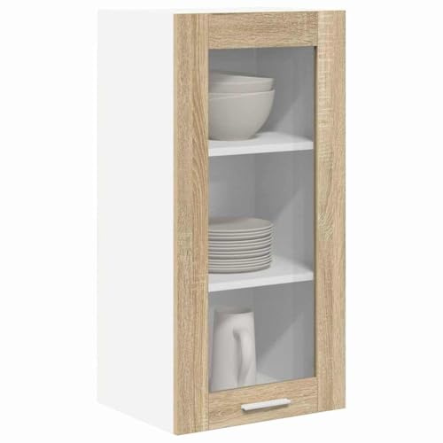 vidaXL Armoire Suspendue avec Stockage Chêne Sonoma 40 x 31 x 80 cm, Armoire de Cuisine Moderne, Design rectangulaire, Grand Espace de Rangement, matériaux résistants, Style Contemporain
