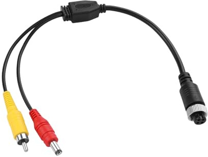 TIENFOKOTA Adaptador M12 4 Pines a RCA, Conector AV para Sistema CCTV y Cámaras de Videovigilancia (Conectores macho dobles + conector hembra de aviación de 4 pines, RCA)