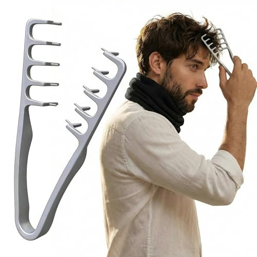 ZIOYANE 1 pieza Peine texturizante, peine de púas anchas para dar volumen y peinar las raíces, cepillo rizador para hombres y mujeres (gris)