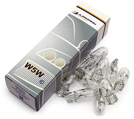 10x Stück Jurmann® 12V 5W W5W T10 * WERKSTATTWARE * Glassockel Halogen Lampen Autolampen KFZ Beleuchtung Birne NEU
