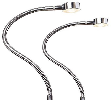 kalb Material für Möbel LED Bettleuchte Leseleuchte Bettlampe Flexleuchte chrom silbergrau Touch Schalt, Farbe:verchromt, Größe:2er Set