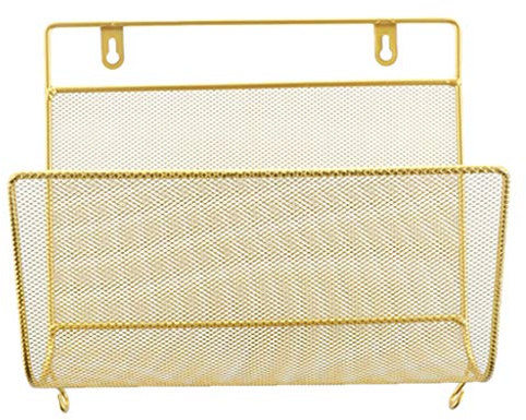 LOVIVER Hängender Zeitschriftenständer Zeitungsständer Magazinhalter, Golden