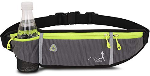 TuTuShop Lightweight Running Belt Adjustable Running Waist Pack with Elastic Strap Running Pouch Phone Holder Accessories for iPhone Samsung,Runner Belt & Workout Fanny Pack for Men/Woman/Kids (Grey)