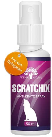 ADEMA NATURAL® SCRATCHIX - Anti Kratz Spray für Katzen - Alternative zum Katzenfernhaltespray - Mittel gegen Kratzen an Allen Möbeln und Textilien - Teppich & Vorhänge - 50ml Inhalt