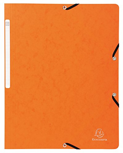 Exacompta 5564E 25er Pack Eckspanner-Mappe. Aus extra starkem Manila-Karton DIN A4 mit 2 Gummizügen und Rückenschild orange Sammelmappe Dokumentenmappe