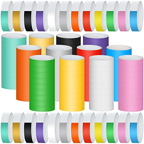 5040 Counts Paper Wristbands for Events Colored Wrist Bands Bulk Neon Paper Bracelets 12 Colors Waterproof Lightweight Adhesive Armbands for Party Music Festivals Concerts