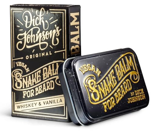 Dick Johnson Snake Balm Bartwachs Pomade mit Whisky Vanille| Perfekte Bartpflege & Bartstyling mit Candelillawachs für einen gepflegten und geformten Bart | Perfektes Geschenke für Männer (1x 55ml)