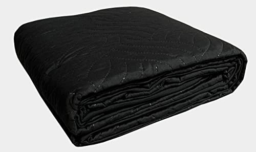 one-home Tagesdecke Bettüberwurf 140x210 cm / 220x240 cm Uni gesteppt Bettdecke Wohndecke, Größe:140x210 cm, Farbe:schwarz