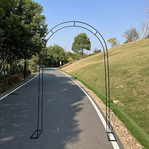 Garden Metal Arch Outdoor Patio Lawn Wedding Arch, Rose Trellis Archway For Climbing Plant, Bridal Party Decoration Arches, Weather-Resistant, Heavy Duty (Color : Black, Size : 140x230CM/4.6x7.5ft)