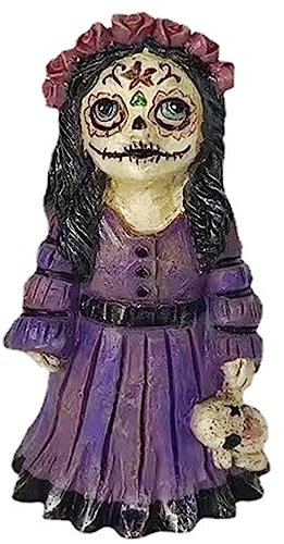 UMMEI Halloween Femme Zombie Jardin Nain Statue Décoration Intérieure Extérieur Cour Pelouse Porche Décoration,Violet,10cm