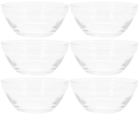 ABOOFAN 6 Pièces Bols En Verre Transparent 140 Ml Idéaux Pour Desserts Snacks Trempettes Et Condiments - Bols Empilables Pour Cuisine Et Fêtes