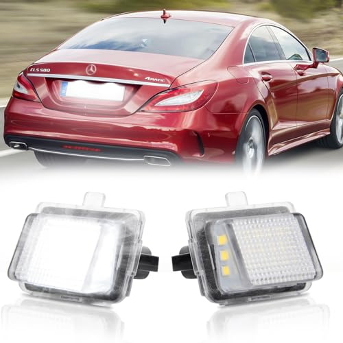POPMOTORZ LED Kennzeichenbeleuchtung, 2 Stücke Nummernschildbeleuchtung mit CanBus für Mercede-s Benz C-Class W204 SLK-Class SL-Class W231 E-Class Sedan W213 S-Class W221 CLS-Class W218 C-Class W205